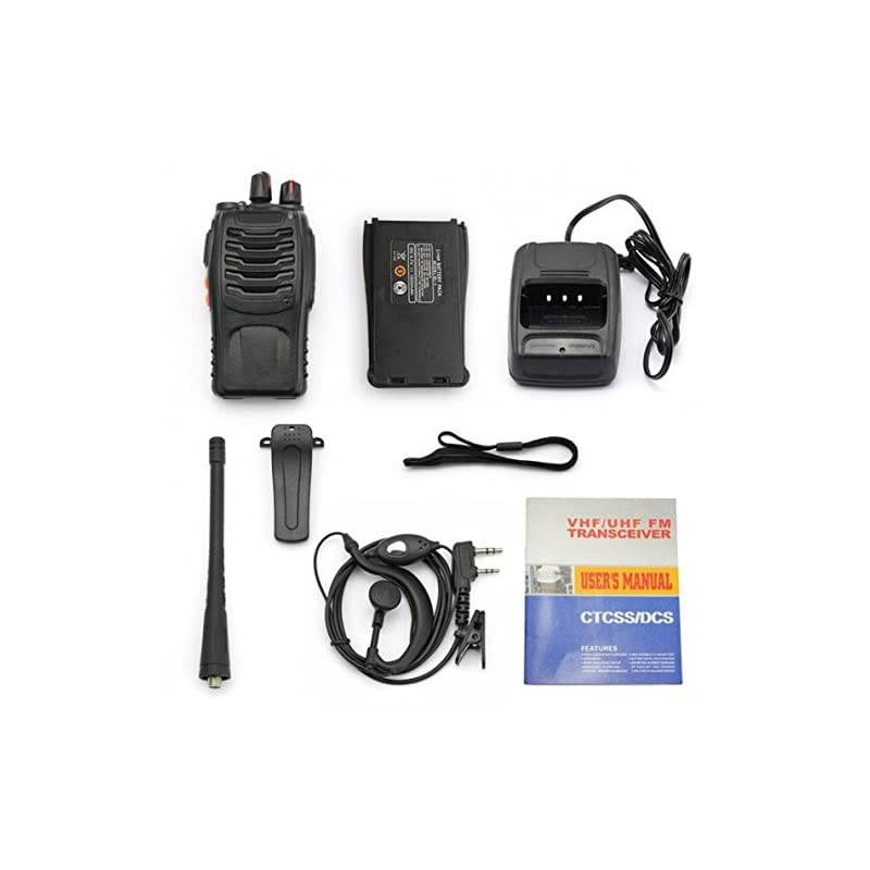 1PCs 888S Walkie Talkies 1500mAh Rechargeable Battery 3 Miles Long Range with Earphone LED Flashlight