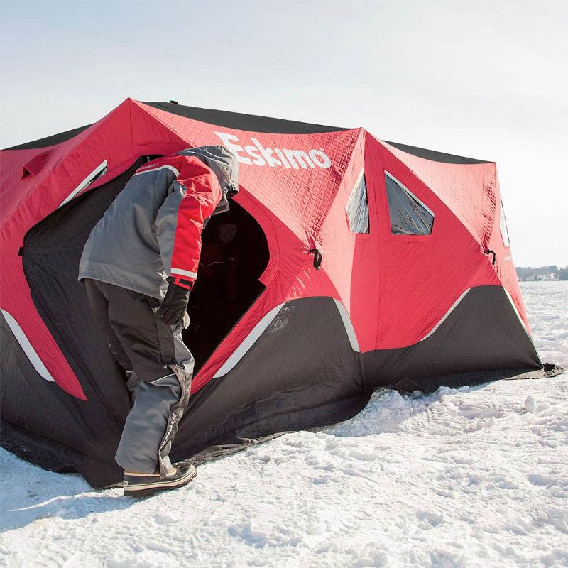 Eskimo FatFish Insulated 7-9 Person Pop Up Ice Fishing Shanty Shack Shelter Hut