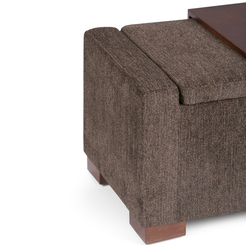 42" Crosby Lift Top Storage Ottoman Deep Umber Brown Fabric - WyndenHall
