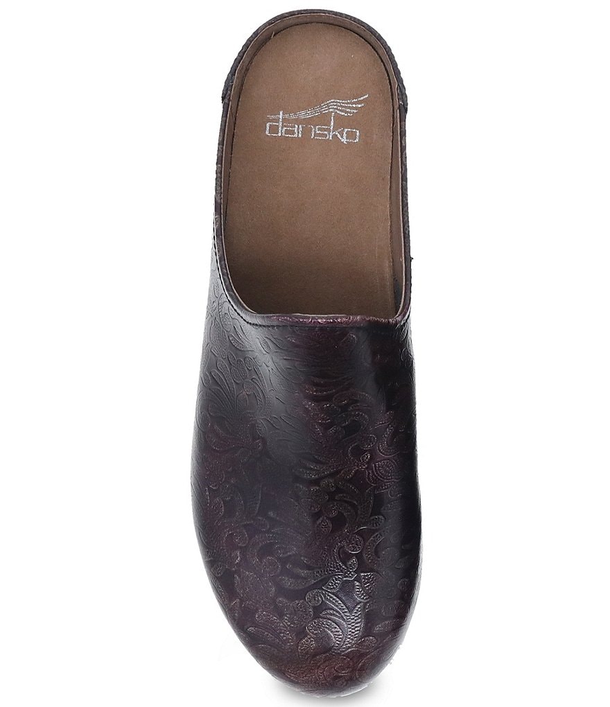 Dansko Melody Mahogany Tool Leather Slip-On Open Back Clogs