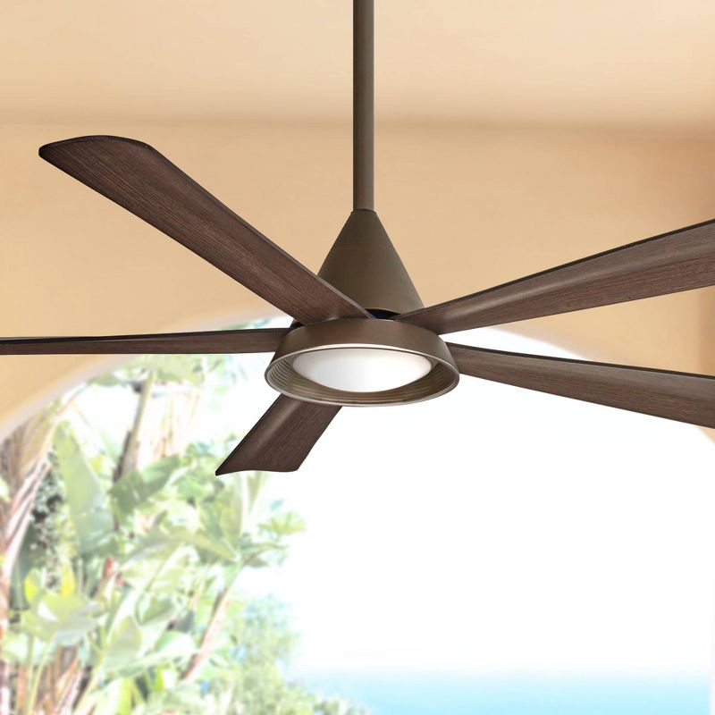 54" Minka Aire Cone Oil Rubbed Bronze Wet Rated LED Ceiling Fan