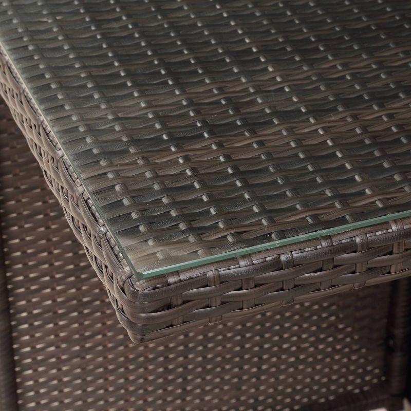 9pc Rattan Wicker Patio Conversation Set with Ottoman & Cushions - Art Leon