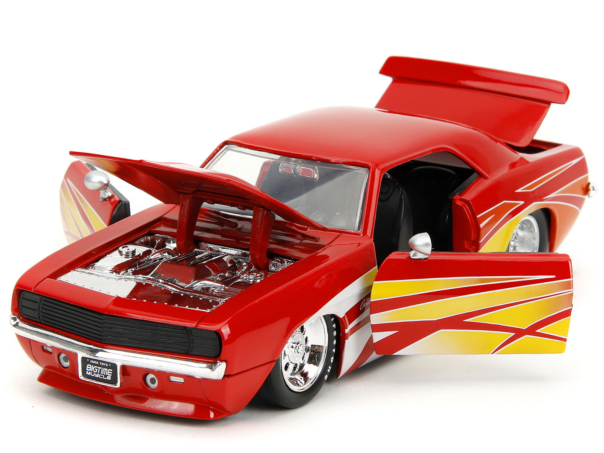 1969 Chevrolet Camaro Red with Graphics "BigTime Muscle" Series 1/24 Diecast Model Car by Jada