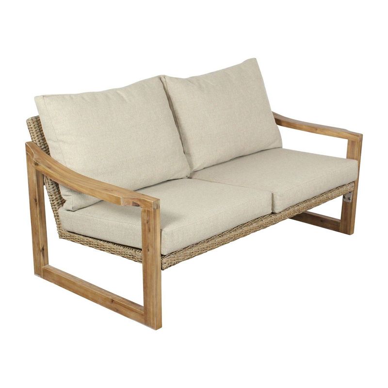 Woodfield 4pc Loveseat Seating Group - Natural - Courtyard Casual