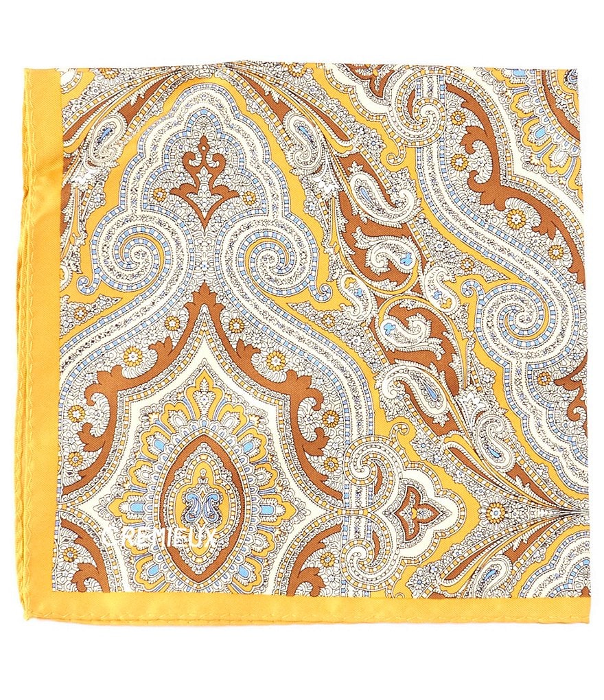 Cremieux Brayer Paisley Print Silk Pocket Square