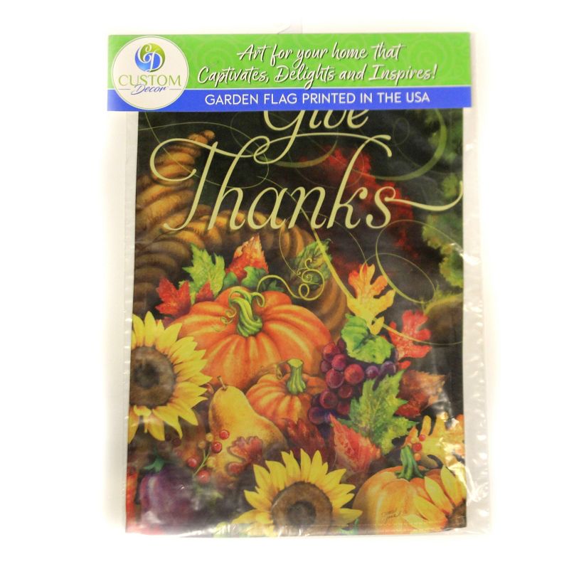 Home & Garden 18.0" Overflowing Cornucopia Flag Double Sided Thanksgiving Custom Decor  -  Flags