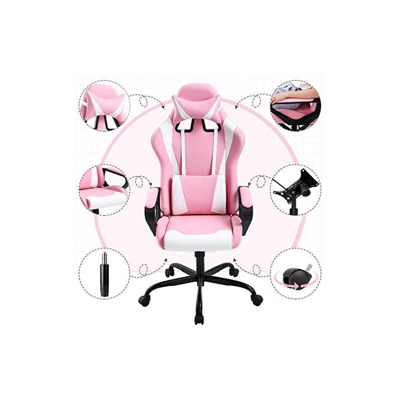 Chair Office Chair Desk Chair Ergonomic Executive Swivel Rolling Computer Chair with Lumbar Support, Pink