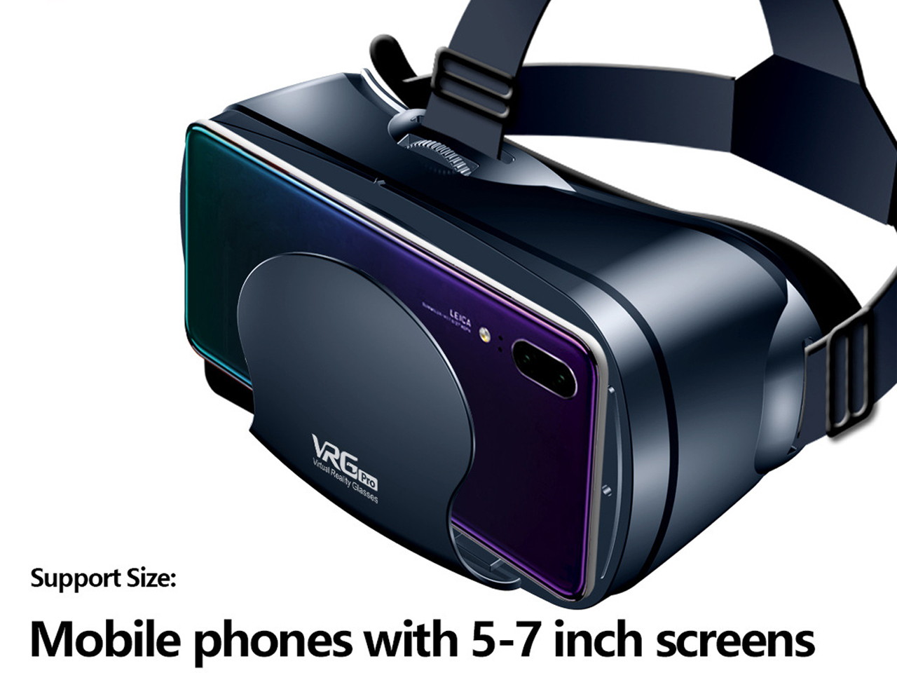 3D VR Headset Smart Glasses Helmet for Smartphones Cell Phone Mobile 7 Inches Lenses Binoculars with Controllers Virtual Reality Full Screen Visual Wide-Angle VR Glasses