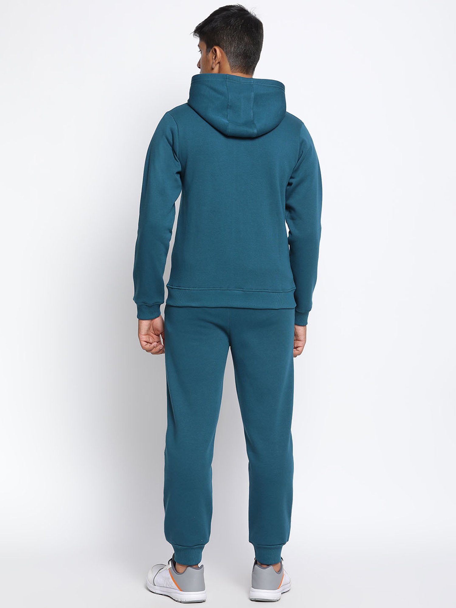 Lil Tomatoes Kids Teal Solid Full Sleeves Hoodie with Trackpants