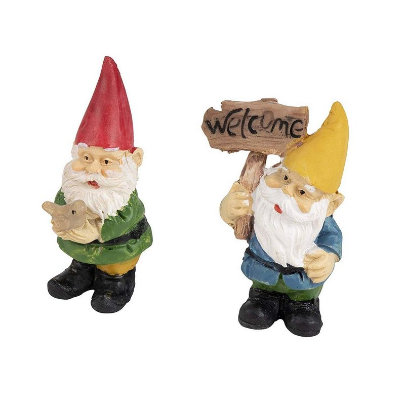 Juvale 7 Piece Set Mini Garden Gnome Fairy Village Statue Set, Home D'ecor