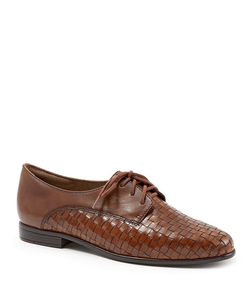 Trotters Lizzie Woven Leather Oxfords