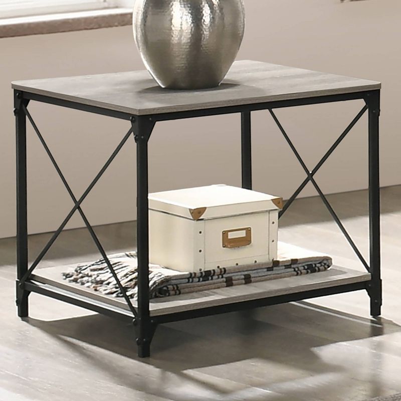 3pc Rosslea Coffee Table and 2 End Tables Set Black/Gray - HOMES: Inside + Out