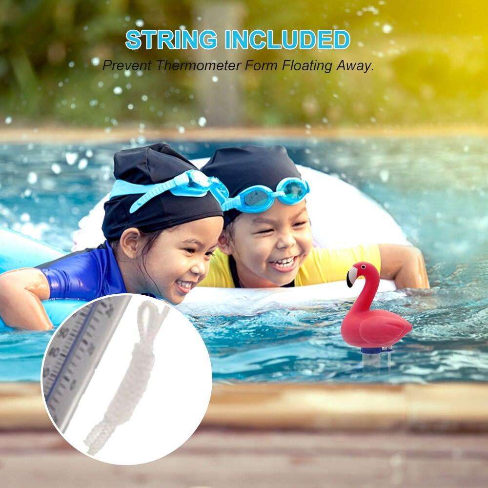 Floating Swimming Pool Thermometer Pond Water Thermometer with String Baby Pool Thermometer Shatter Resistant for Outdoor
