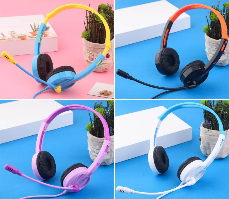 Over Ear Headphones Mic Noise Reduction 3.5MM Wired Headset