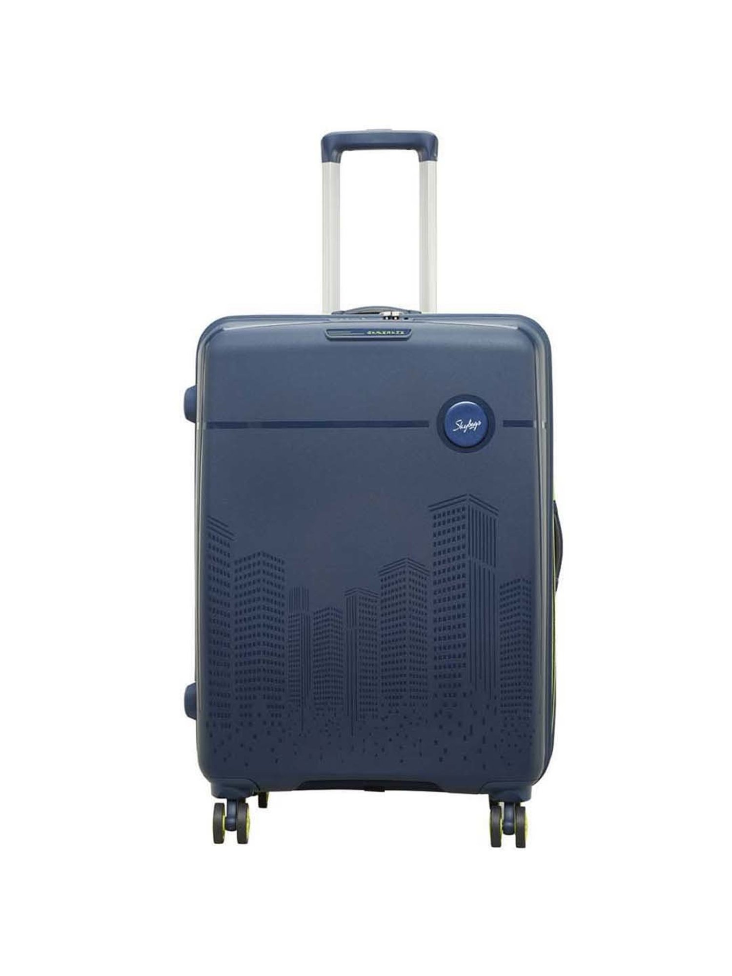 Skybags Cityscape Blue Printed Hard Large Trolley Bag - 56 Ltrs