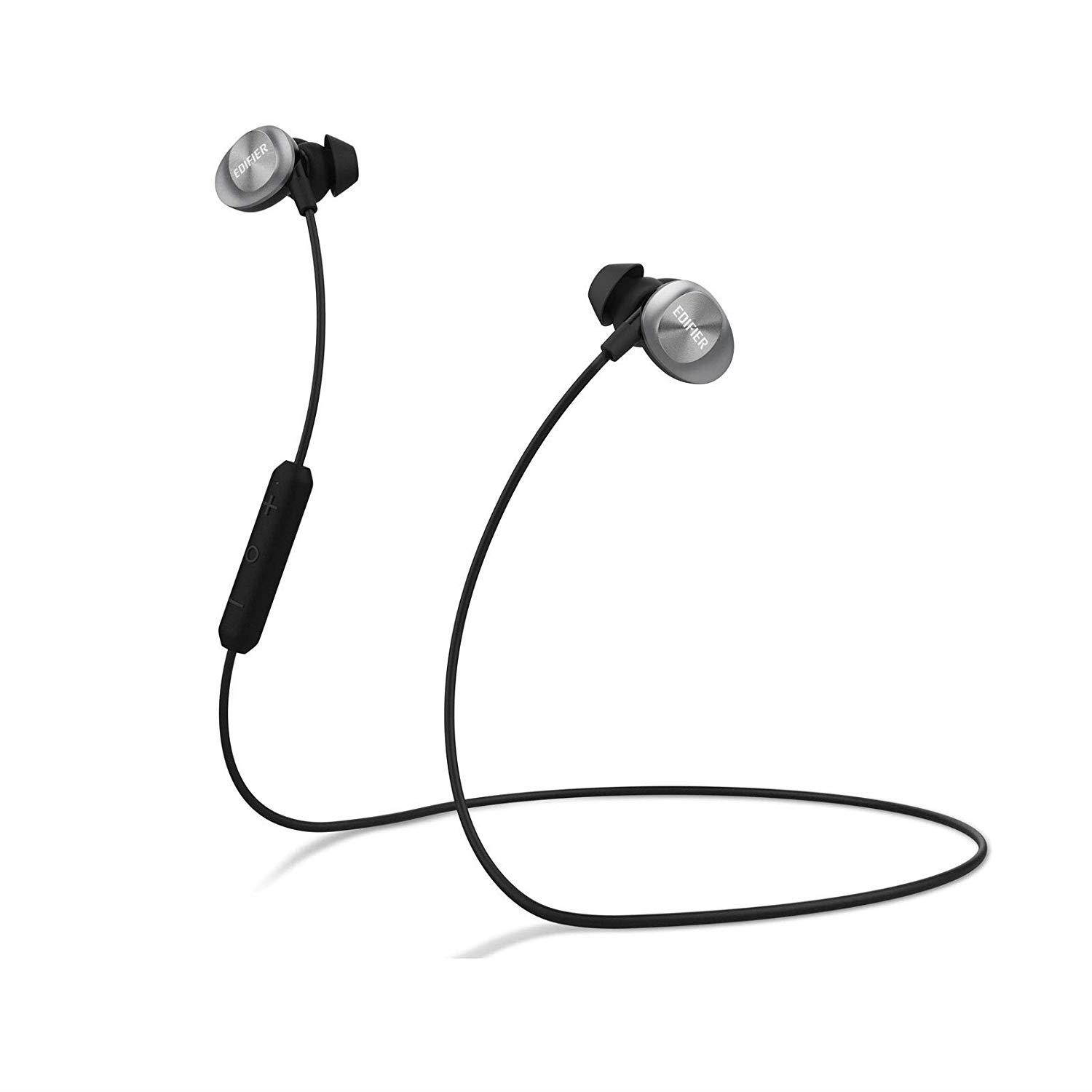 Edifier W285BT Wireless Sports Headphones - Bluetooth 4.2 IPX4 Sweat Splash Proof in-Ear Earphones with AAC Support - Black