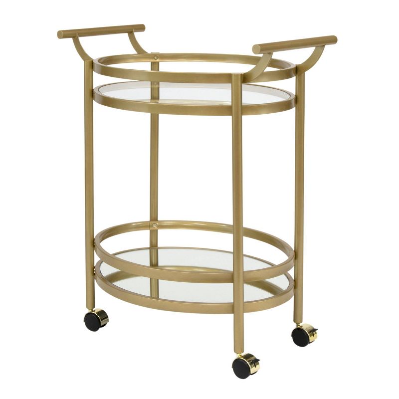 Palazzo Bar Cart with Clear Glass Gold - Studio Designs Home