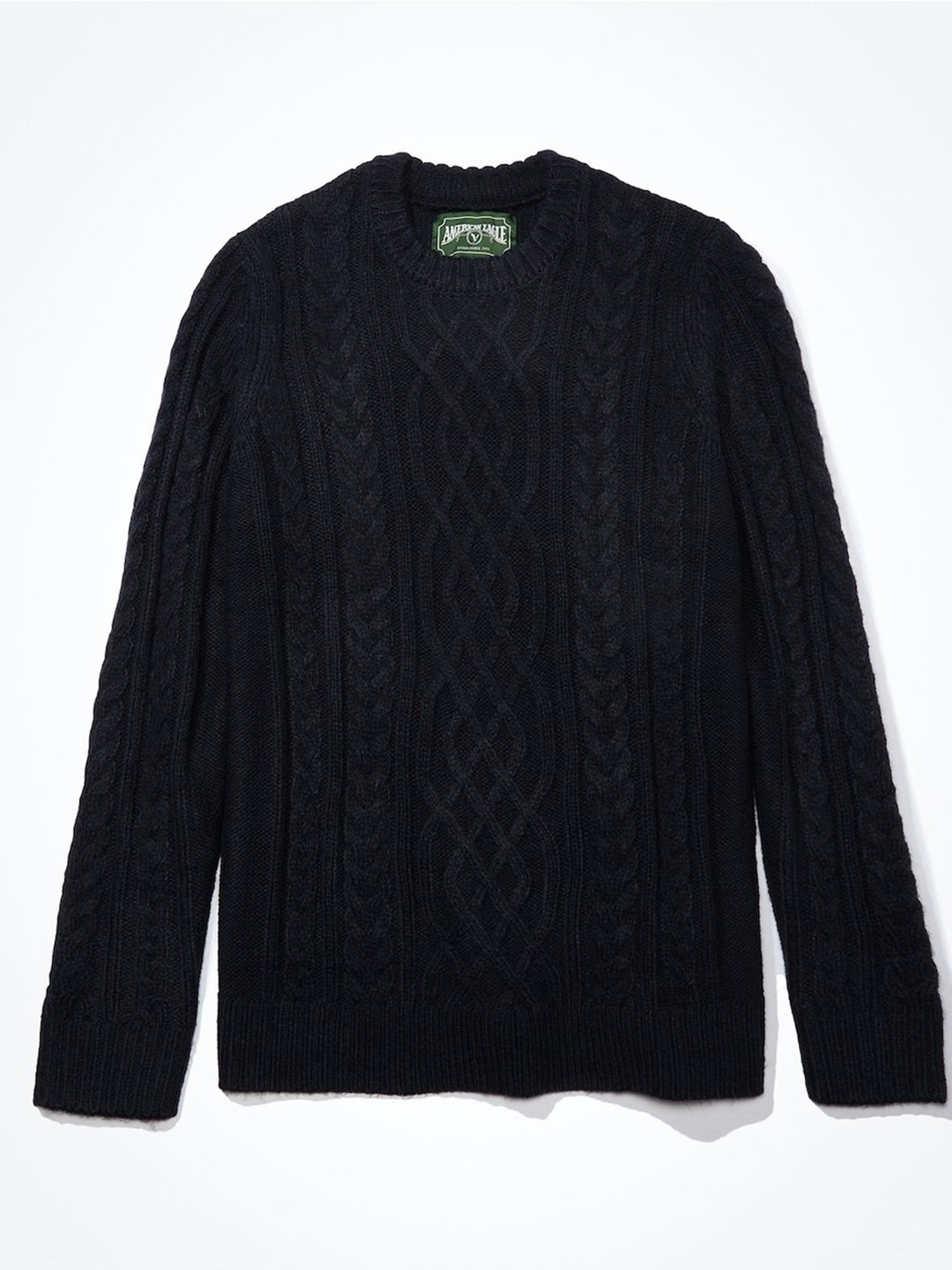 American Eagle Navy Standard Fit Self Pattern Sweater