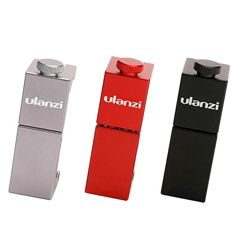 ST02S Aluminum Phone Tripod Mount w Cold Shoe Mount Support Vertical and Horizontal Universal Metal Adjustable Clamp for iPhone Xs Xs Max X 8 7 Plus Samsung Huawei Android SmartphonesRed