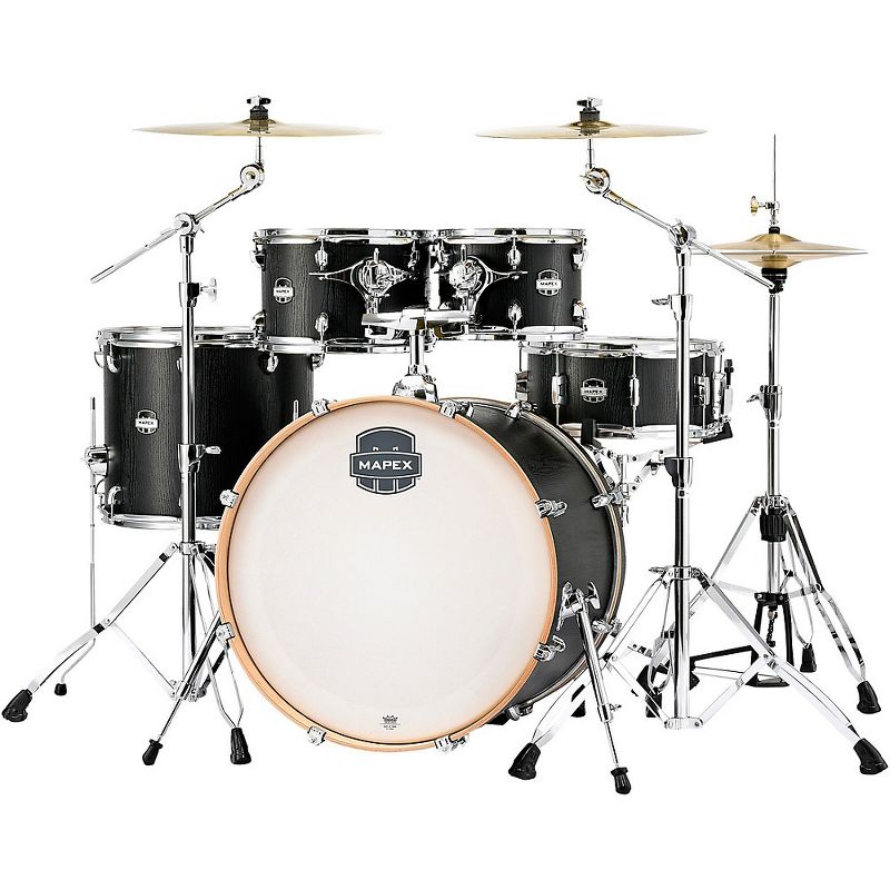 Mapex Mars Series 5-Piece Rock Shell Pack with 22 in. Bass Drum Nightwood Chrome