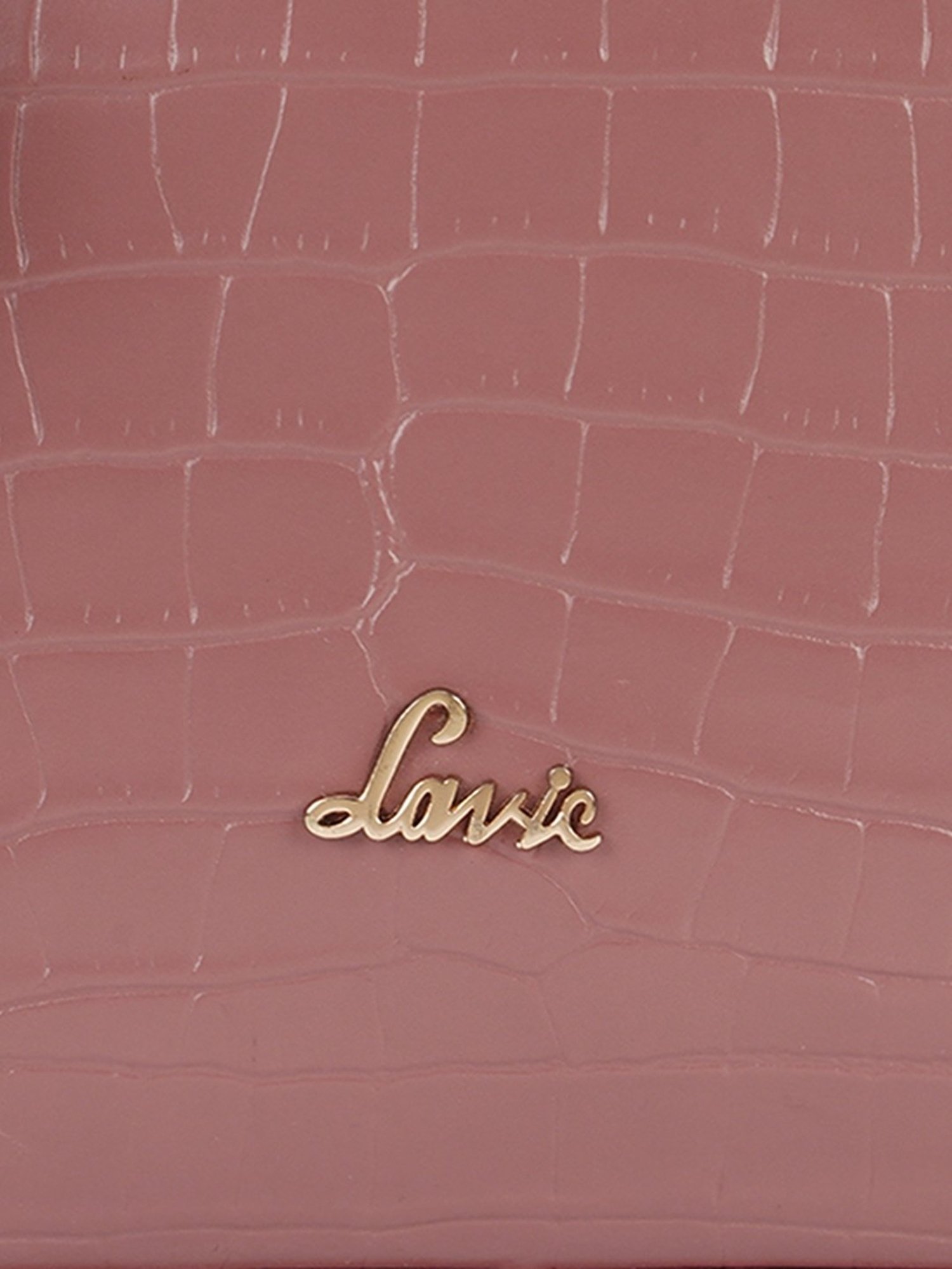 Lavie Miami Pink Synthetic Textured Sling Handbag