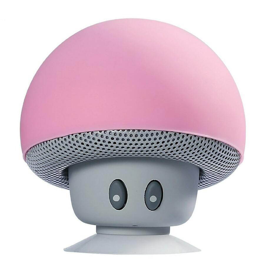 Mini Speaker Bluetooth Mushroom Shape Loudspeaker Super Bass Stereo Subwoofer Music Player-Pink