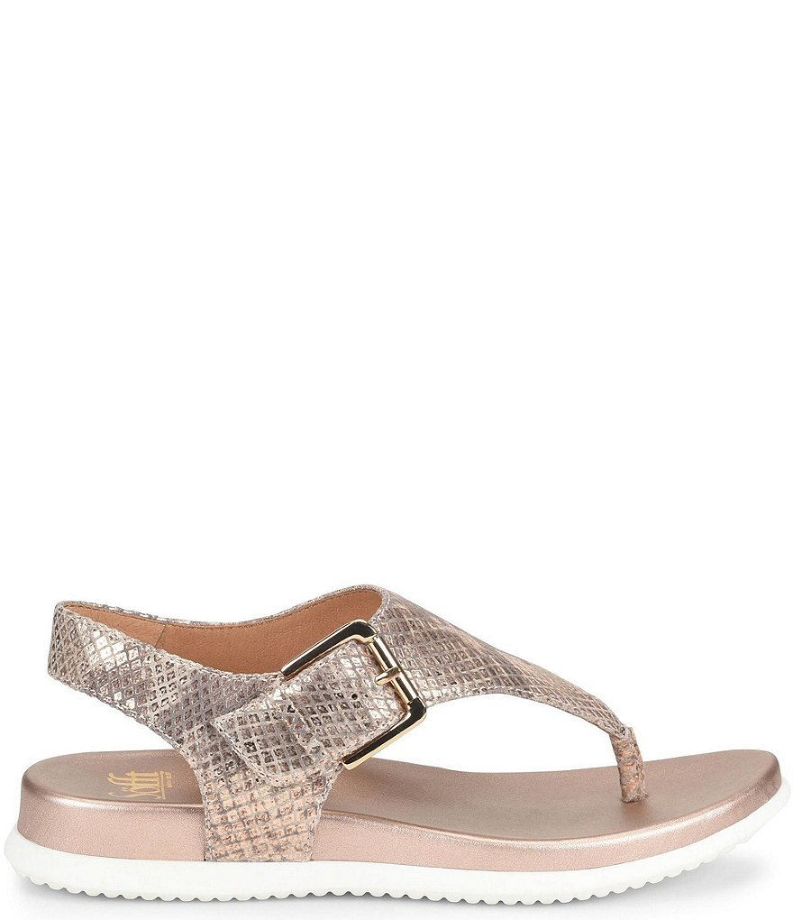 Sofft Farlyn Metallic Leather T-Strap Sandals
