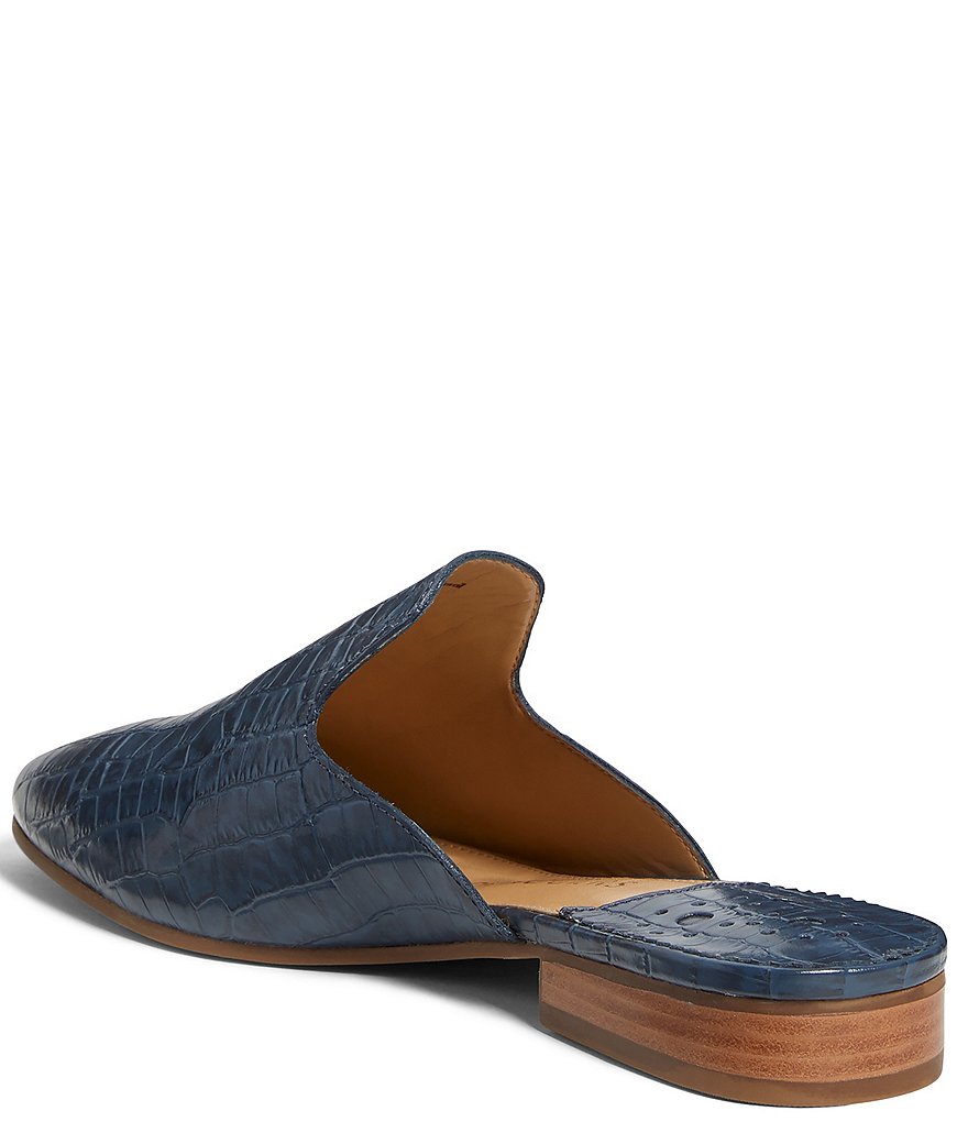 Jack Rogers Delaney Croco Stamped Leather Mules