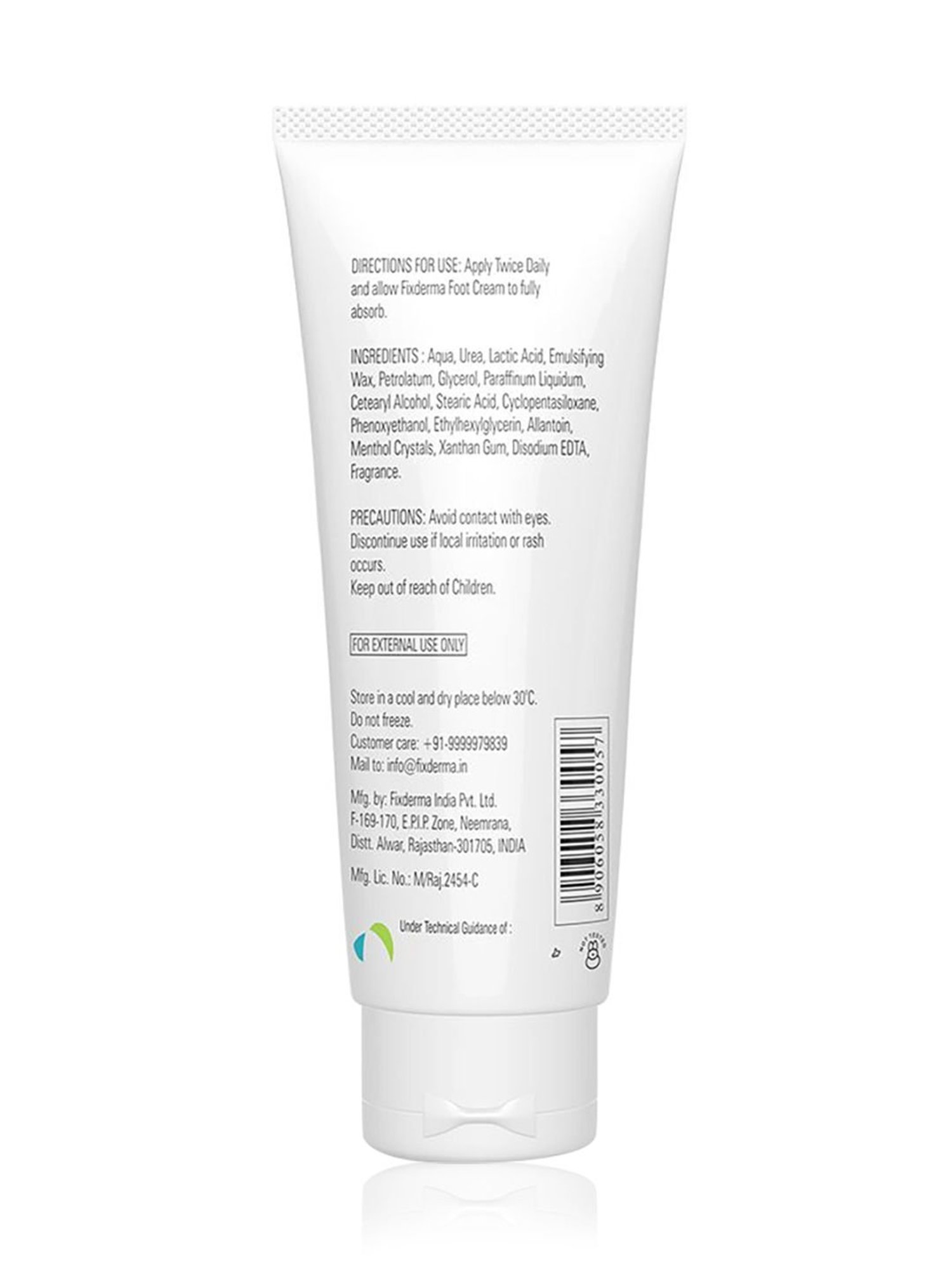 FIXDERMA Foot Cream For Dry, Cracker or Calloused Foot Skin - 60 ml