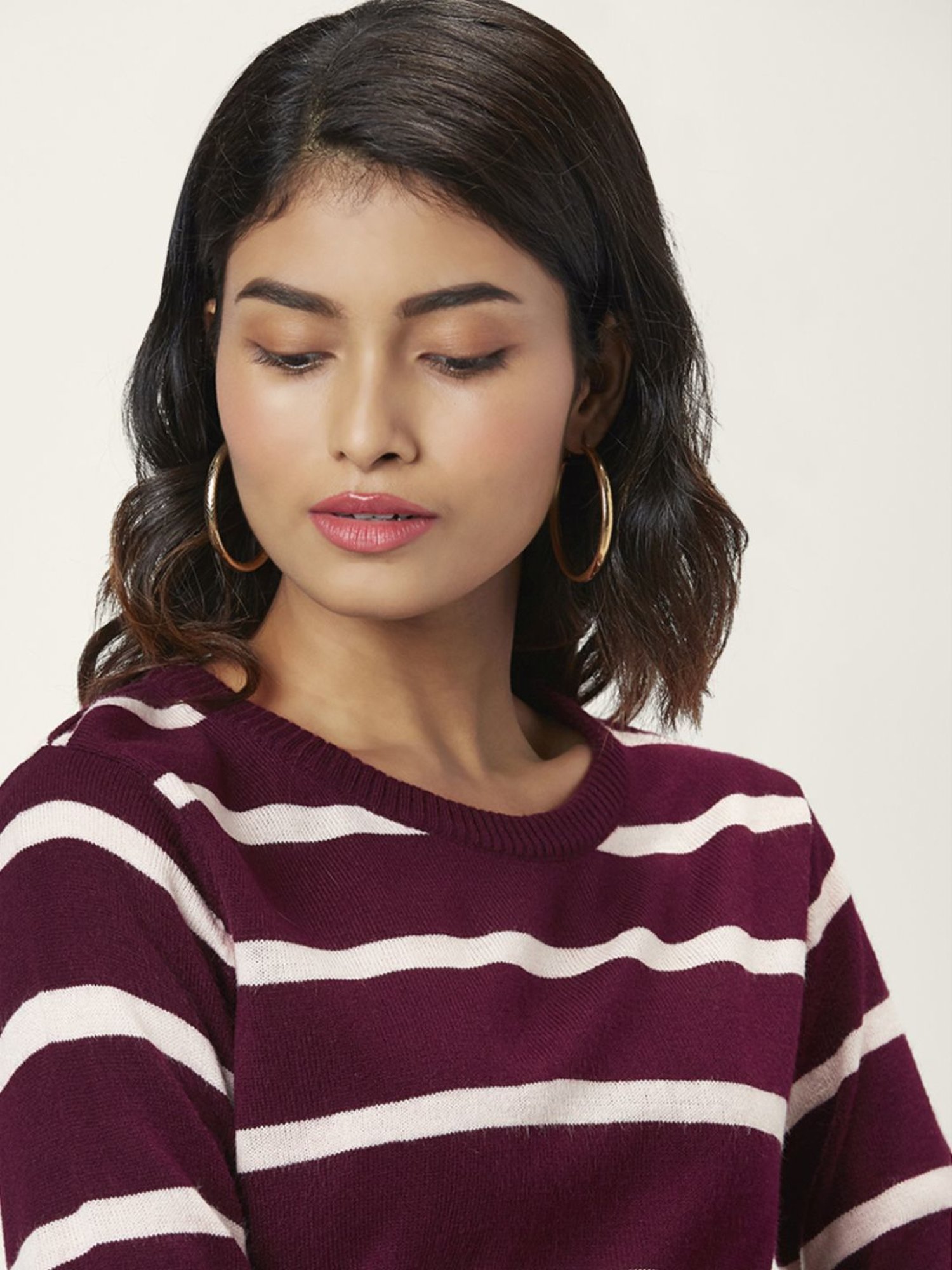 Honey by Pantaloons Maroon Striped Sweater
