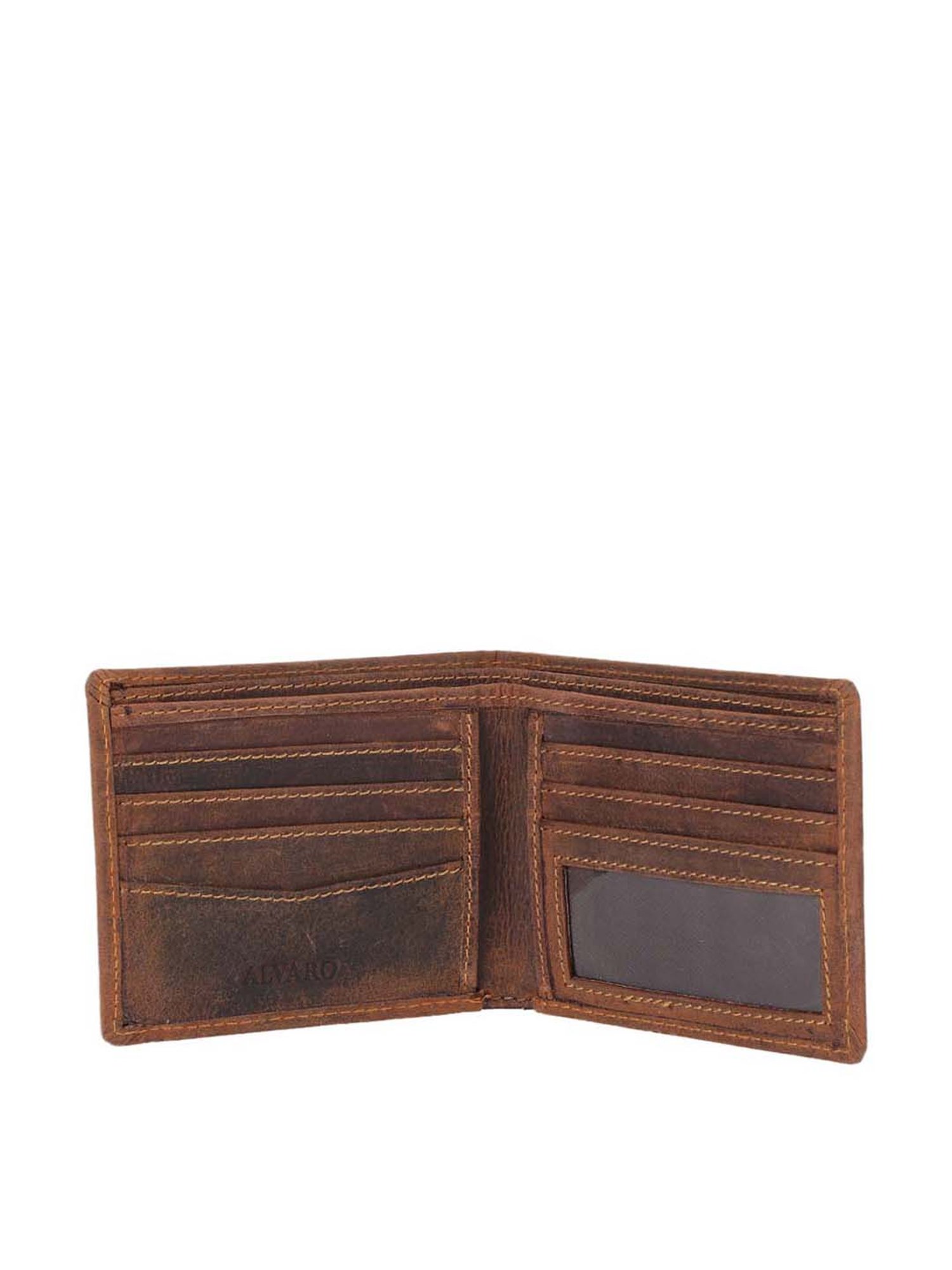 Alvaro Castagnino Brown Leather Bi-Fold Wallet for Men
