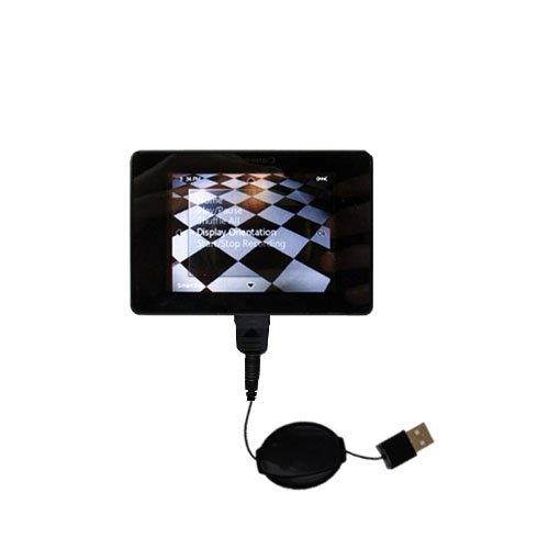 Compact and Retractable USB Power Port Ready Charge Cable Designed for The iRiver Clix and uses TipExchange