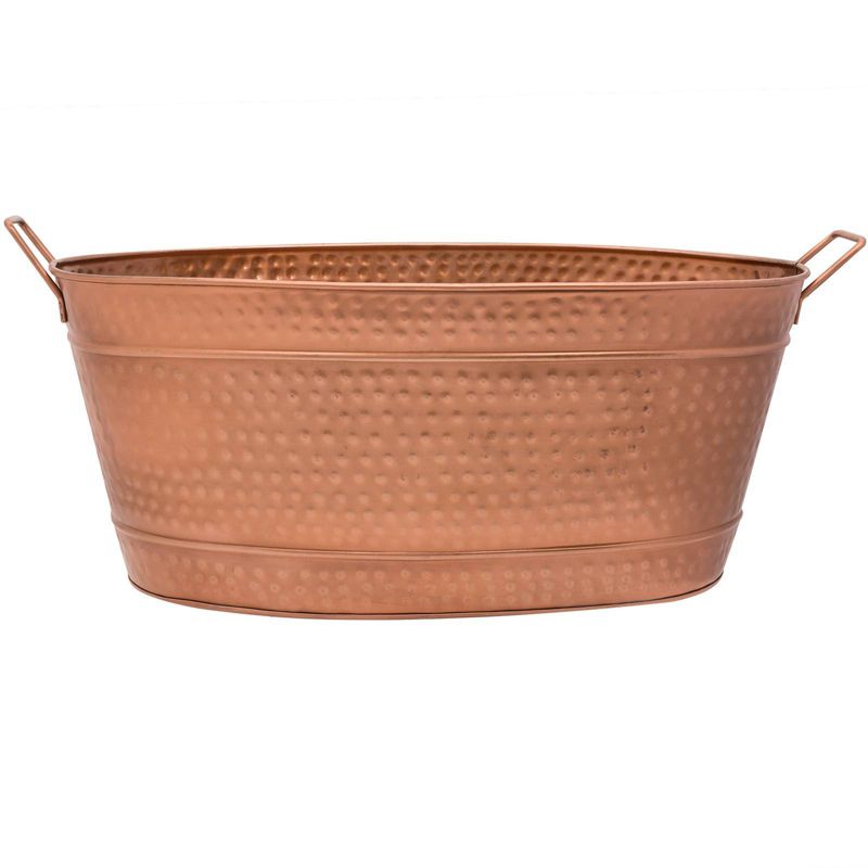 30.5" Large Oval Hammered Tub Copper Plated - ACHLA Designs