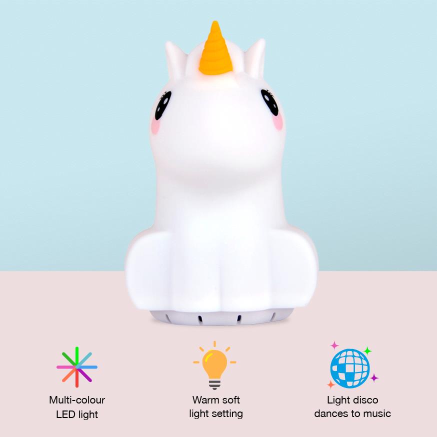 Glowing Kids Nightlight with Bluetooth Speaker  Unicorn