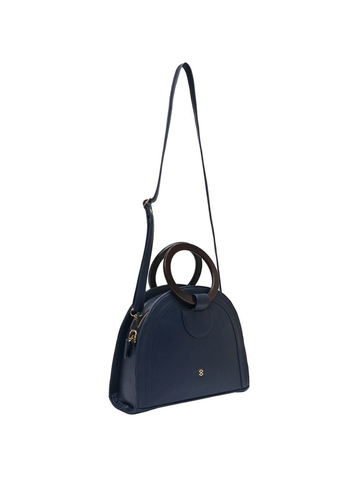 Horra Blue Solid Medium Handbag
