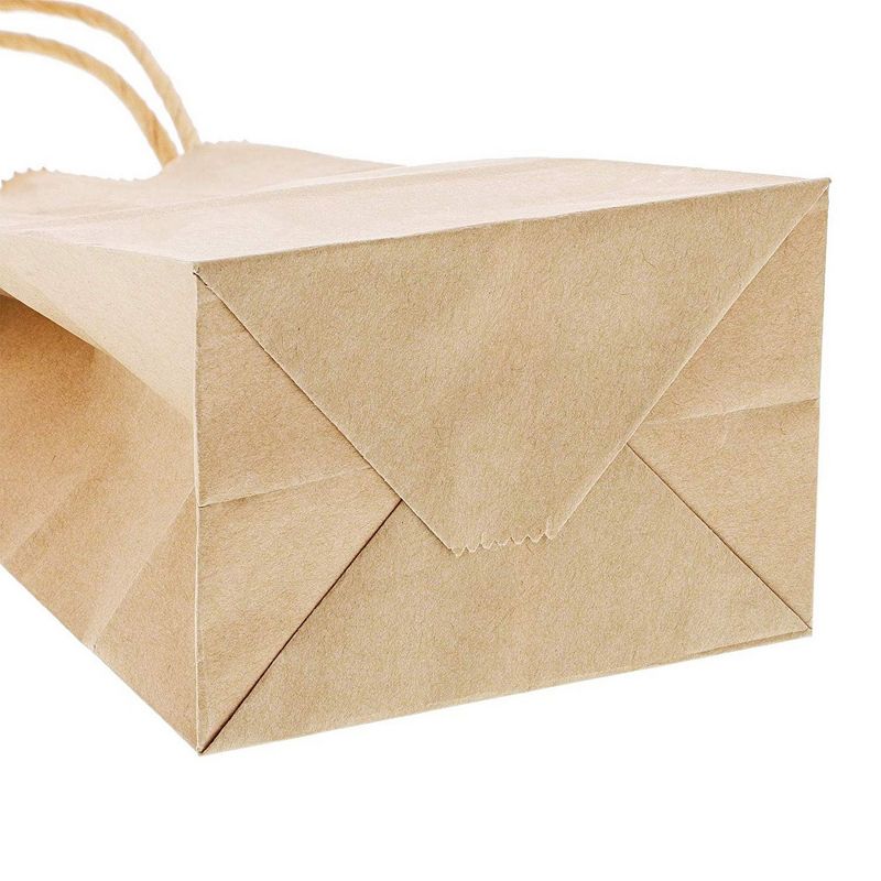 Small Kraft Paper Gift Bags with Handles (Brown, 6.25 x 3.5 Inches, 50 Count)