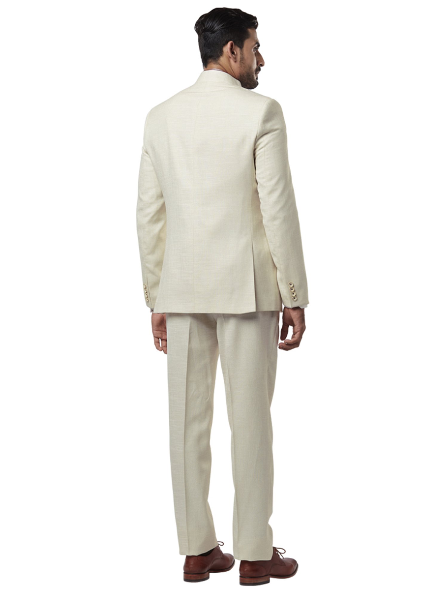 Raymond Beige Regular Fit Self Pattern Two Piece Suit