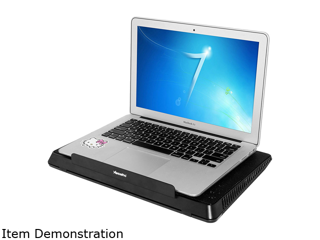XtremPro Portable Metal Mesh Laptop Cooler Cooling Pad, 6 Quiet Fans w/ Green LED Light, 5 Adjustable Heights, Up To 17" in Notebook, 2 USB Interface w/ Speed Control Switch, non-slip - Black (11147)