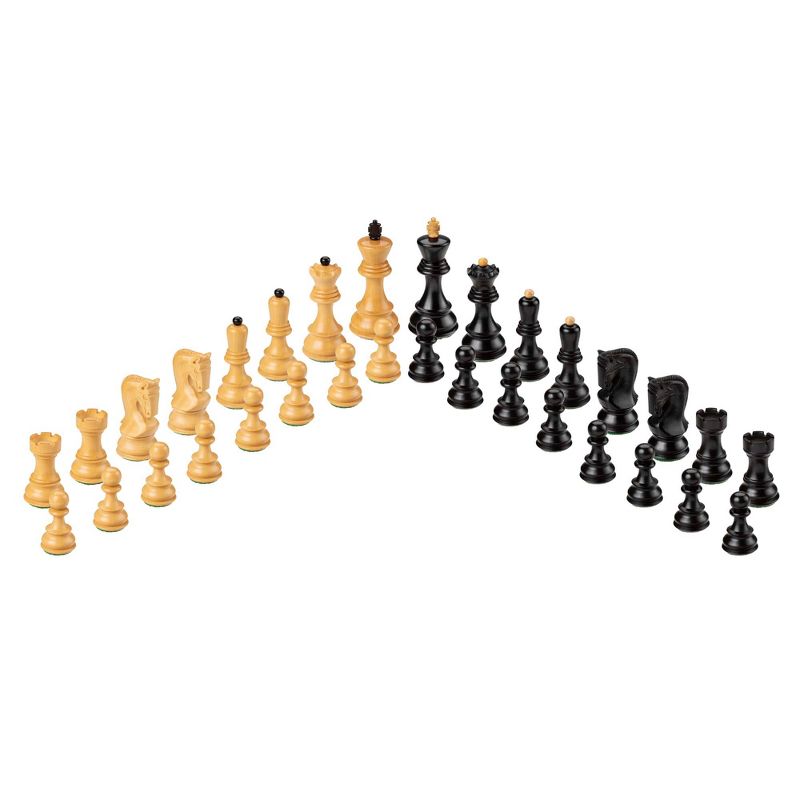 Bobby Fischer Zagreb Chess Pieces - Ebonized/Boxwood - 3.75 inch King