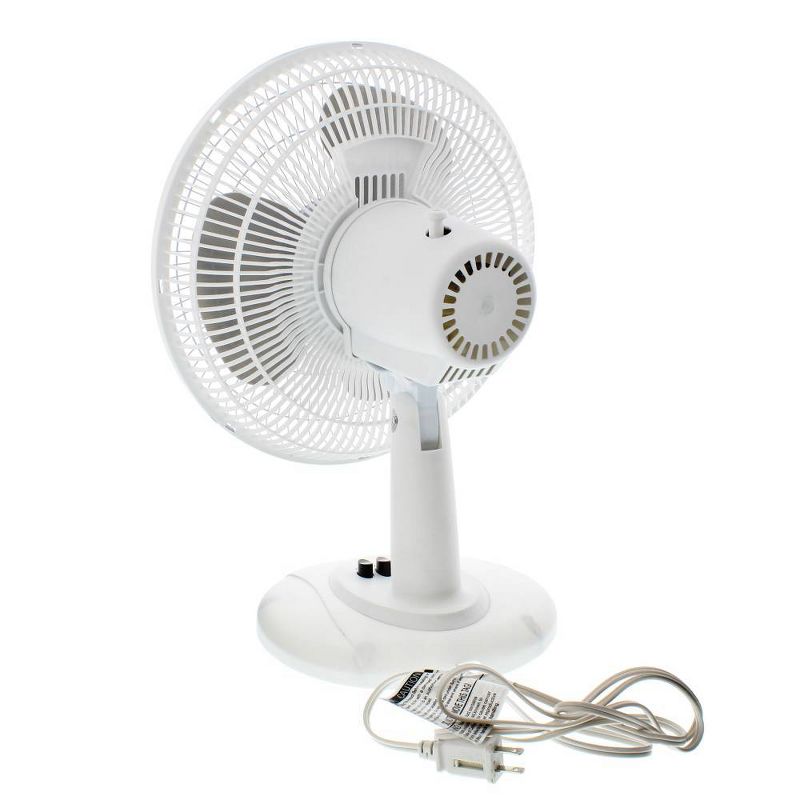 Comfort Zone 12" Oscillating Table Fan White