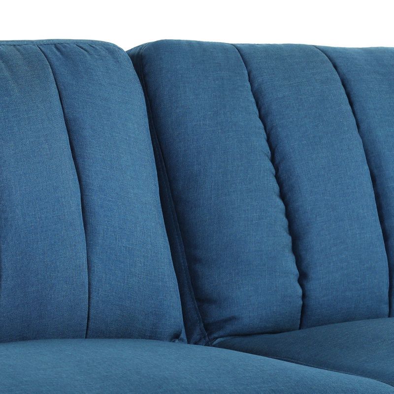 Costway Sofa Futon Bed Sleeper Couch Convertible Mattress Premium Linen Upholstery Blue