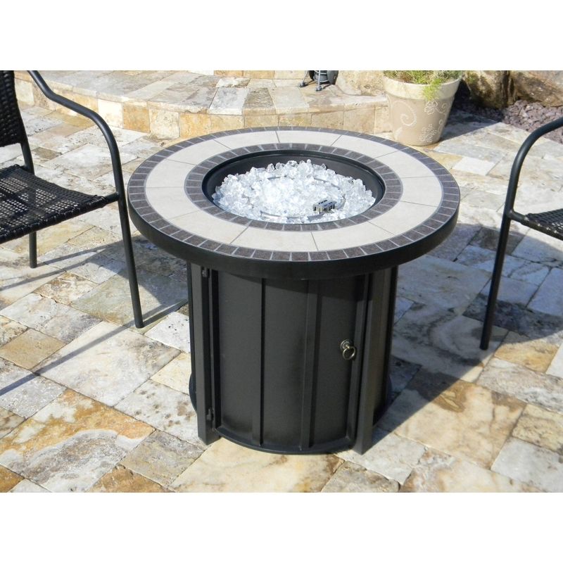 Round Tile Top Outdoor Fire Pit - AZ Patio Heaters