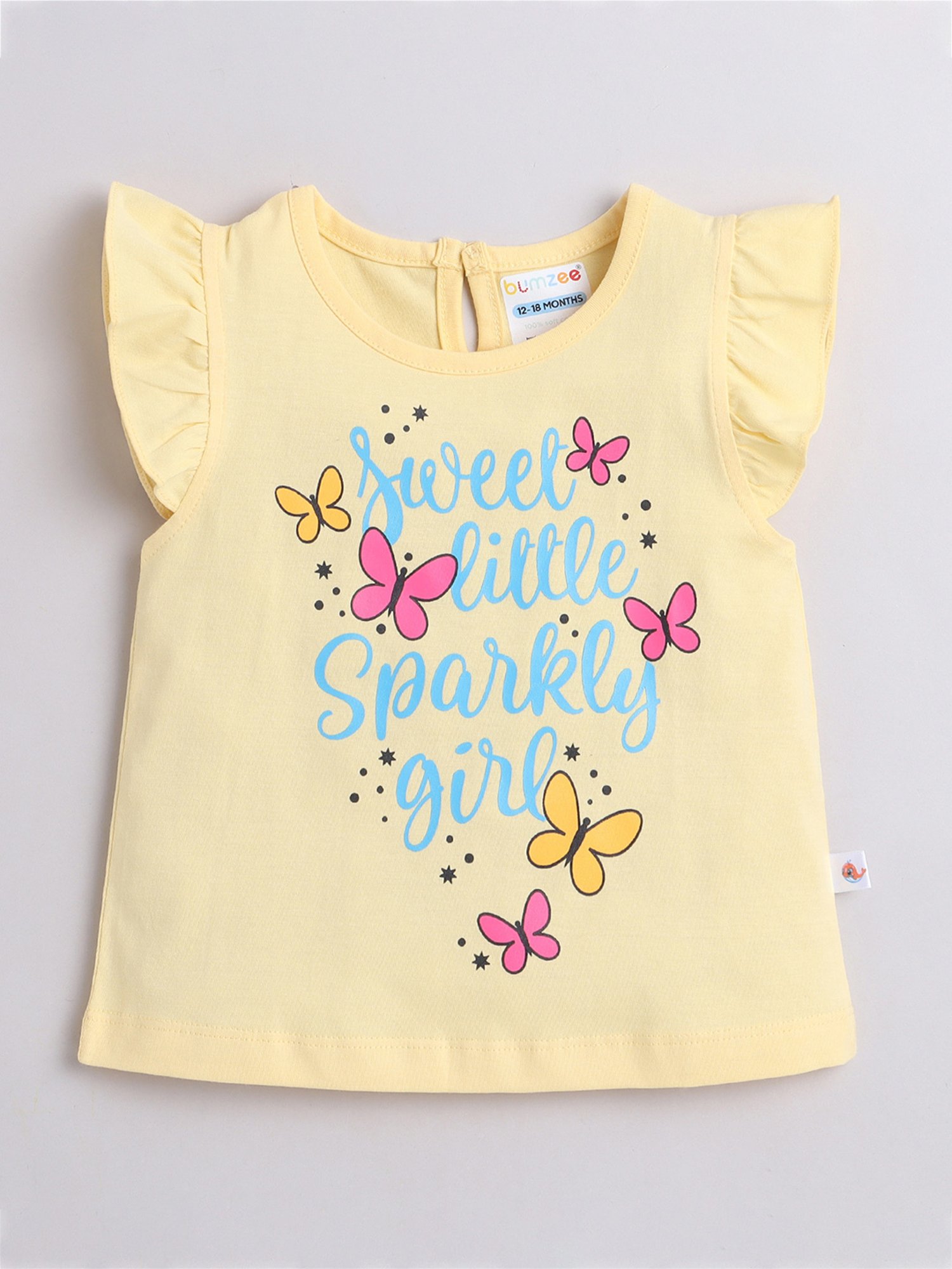 Bumzee Kids Pink & Yellow Graphic Print T-Shirt (Pack Of 2)