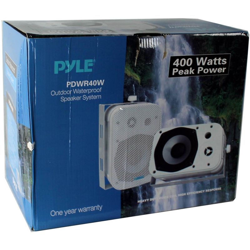 Pyle PDWR40W 5.25" White Indoor/Outdoor Waterproof Home Theater Speakers, 2 Pair