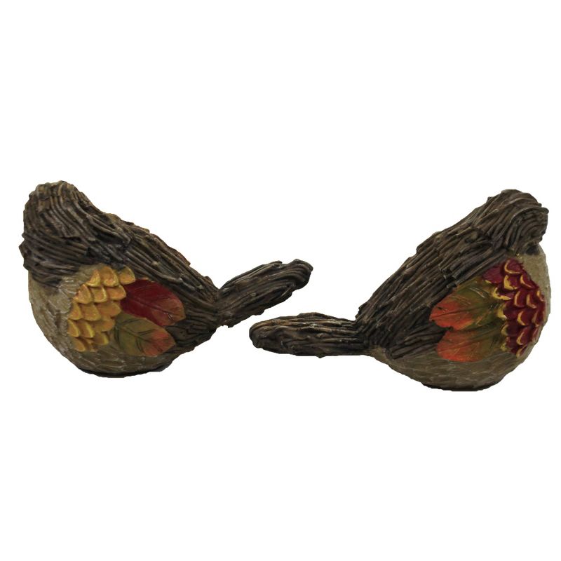 Fall 3.25" Harvest Birds Set/2 Autumn Decorative  -  Decorative Figurines