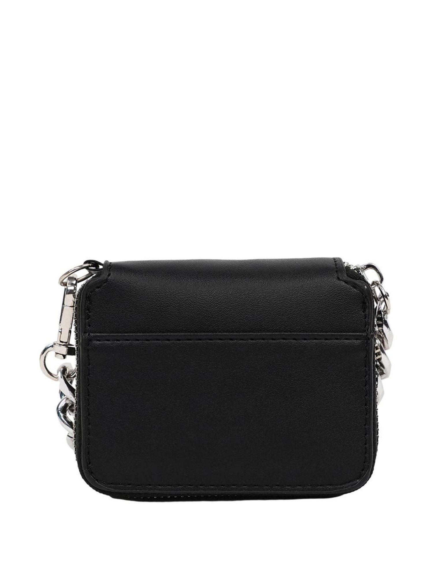 HauteSauce Black Textured Zip Around Wallet for Women