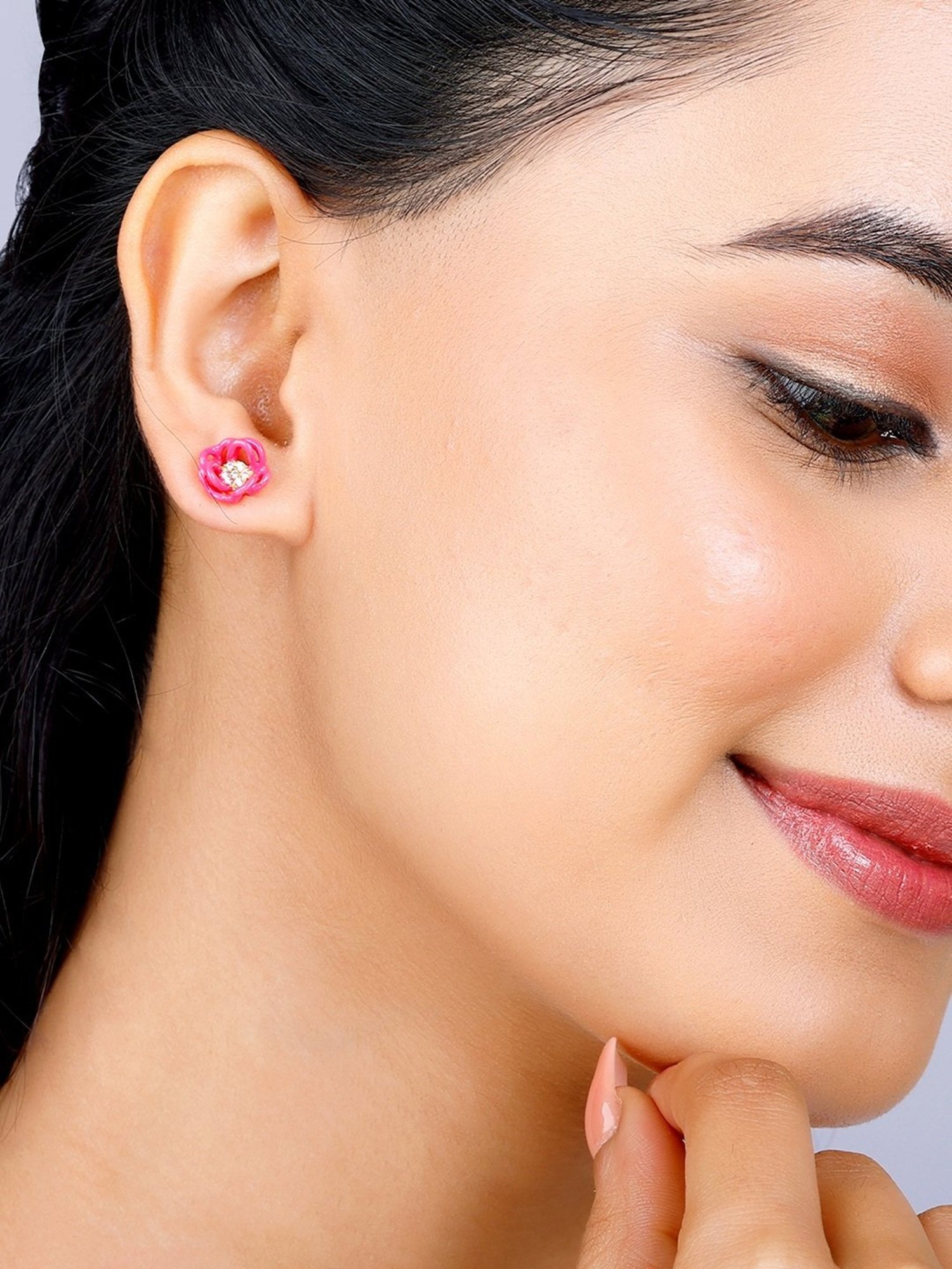 GIVA 925 Sterling Silver Bhumi Ebony Stud Earrings For Women