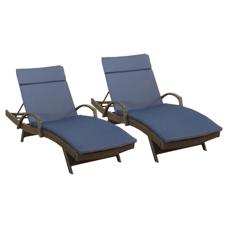 NewPort Outdoor Wicker Chaise Lounge - Dark Gray - Coaster