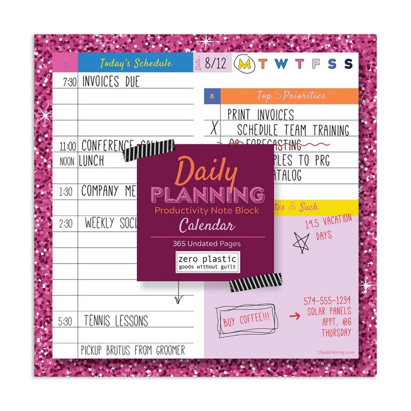 Undated Planner 5.25" x 5.25" Bright Daily Note Block - TF Publishing