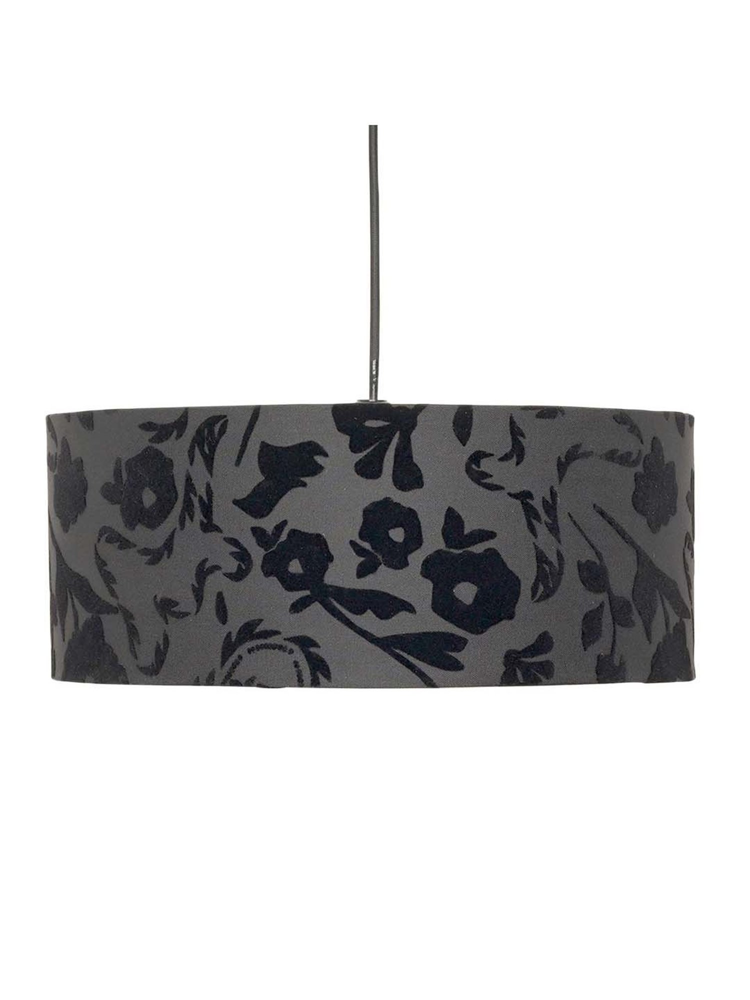 Kapoor E Illuminations Black Velvet Printed Shade Pendant Light